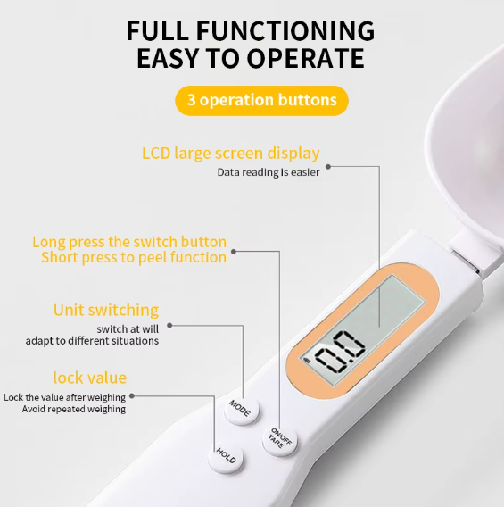Digital Measuring Spoon Scale – 0.1–500 g Precision