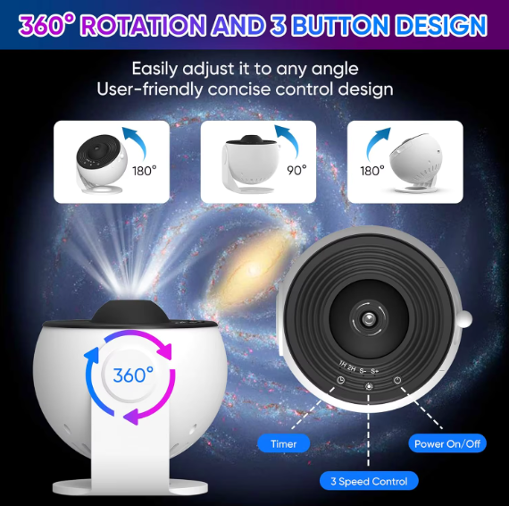 Galaxy Star Projector with 13 Discs and HD Rotation